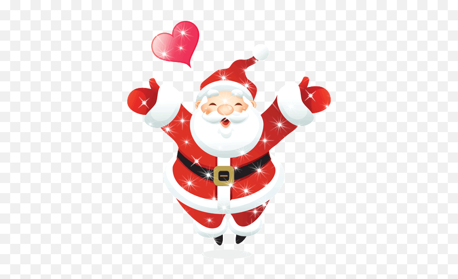 Santa Claus Gives Love Gif Animation - Icon Santa Claus Png Emoji,Santa Emotions