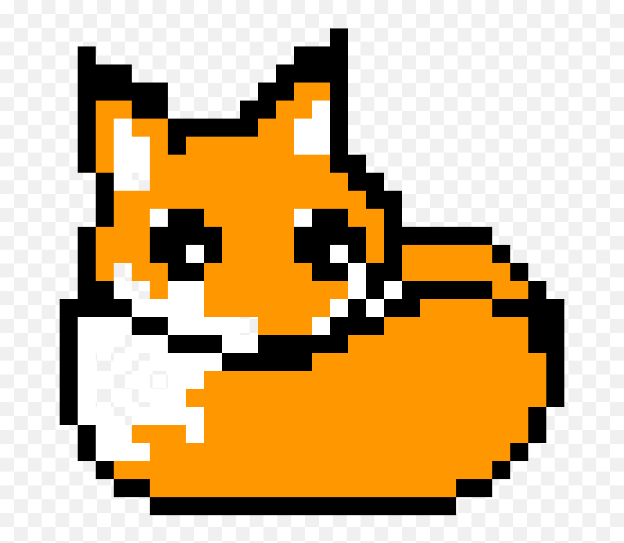 Cute Animal Pixel Art - Pixel Art Fox In Minecraft Emoji,Emoji Pixel Art Grid