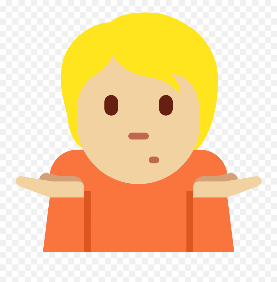 Person Shrugging Emoji Clipart - Person Shrugging,Frown Shrug Emoji