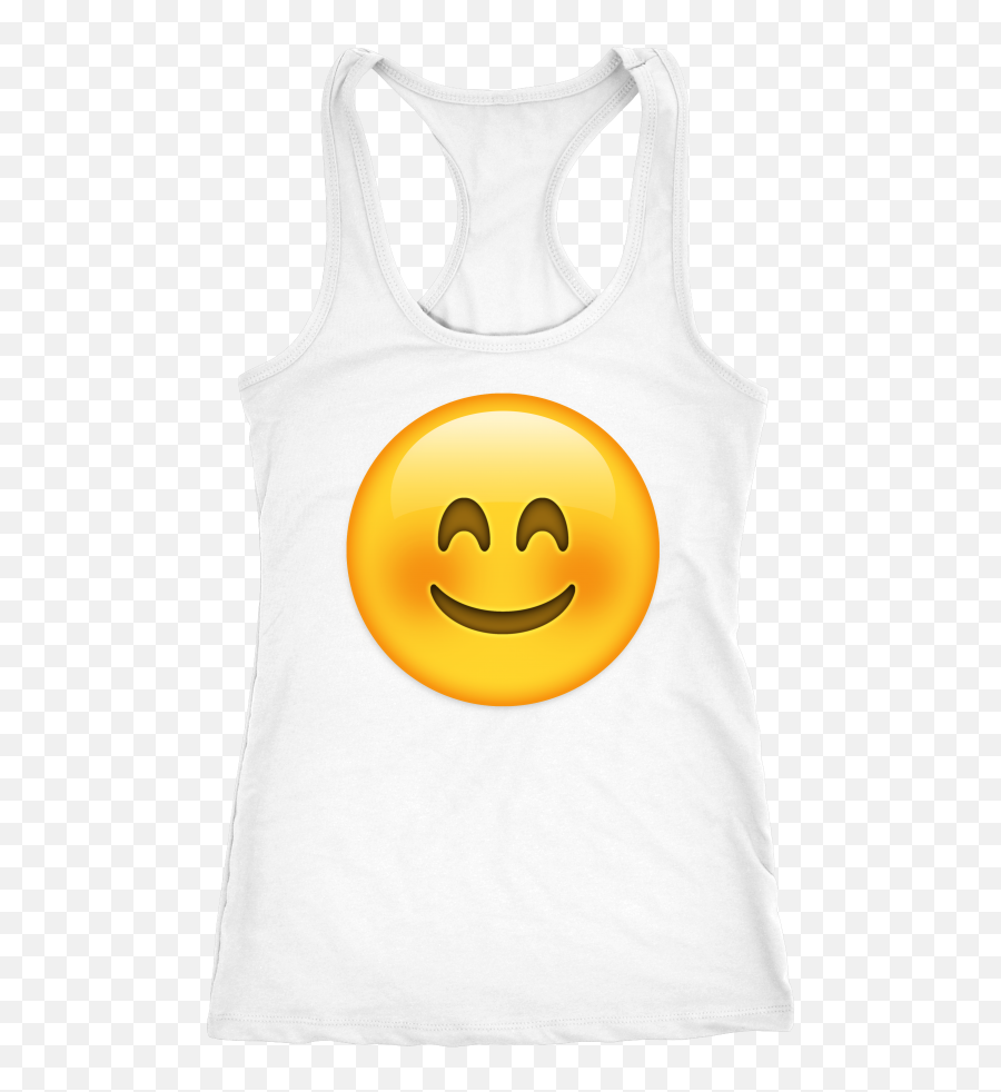 Download Blush Emoji Tank Top - Smiley Png Image With No Active Tank,Blushing Emoji