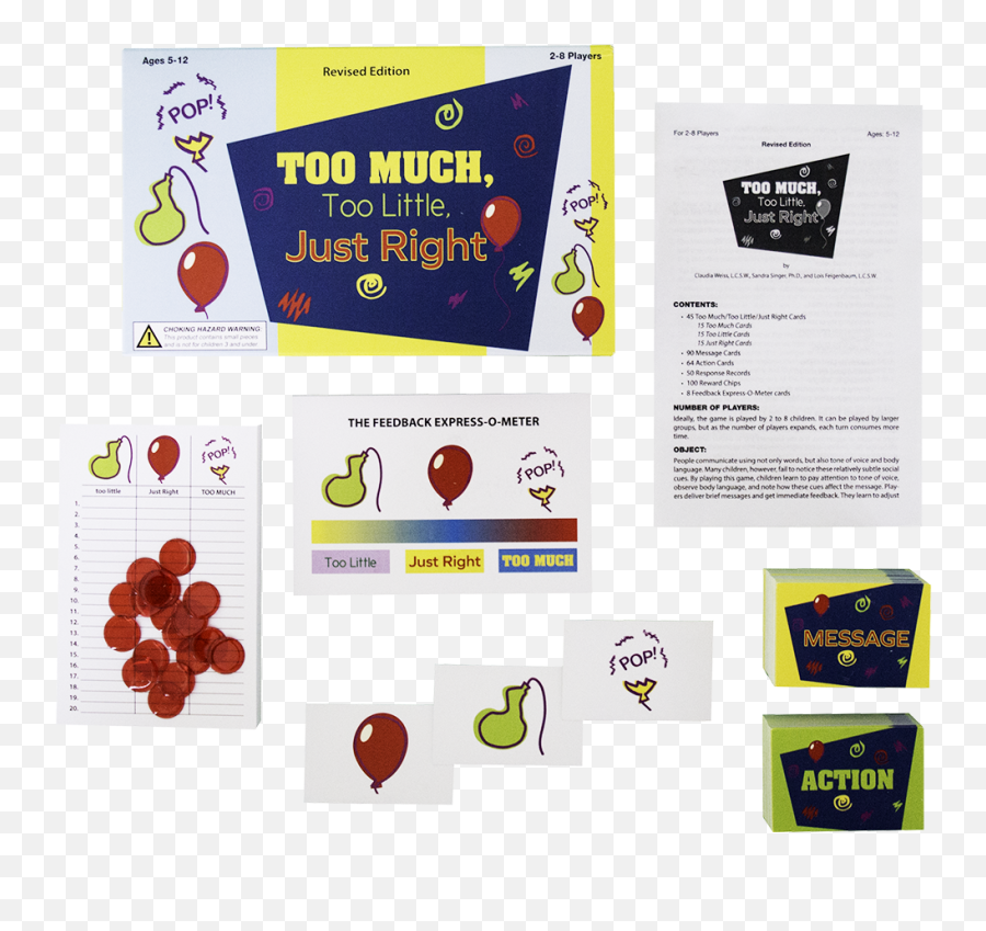 Too Much Too Little Just Right Communication Game Revised - Dot Emoji,Communicating Emotions Kids
