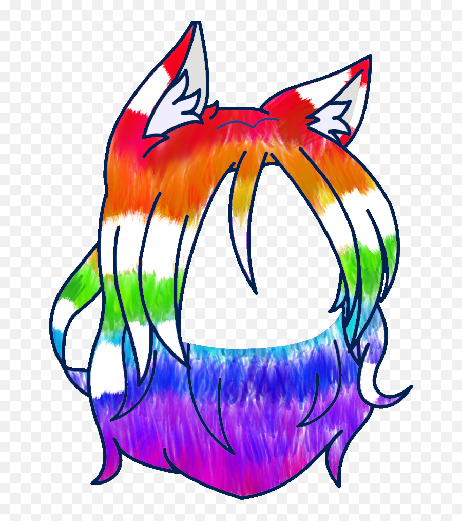 Rainbow Pride Wolf Gacha Gachalife - Gacha Club Sticker Rainbow Emoji,Rainbow Emojis Wolf