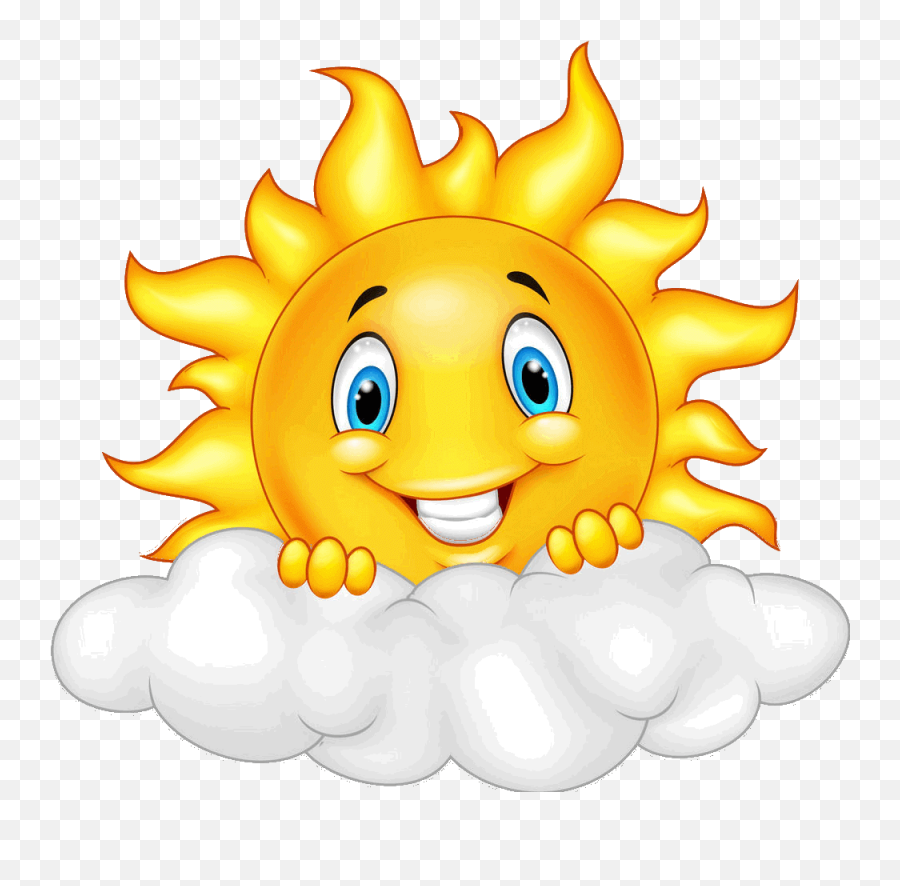 Cartoon - Sun Funny Emoji,Waving Sun Emoticon