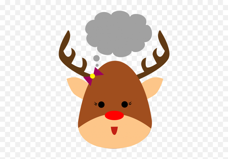 Cartoon Reindeer Clipart Posers Tube Tubes Public Domain - Cartoon Emoji,Xmas Reindeer Emoticon