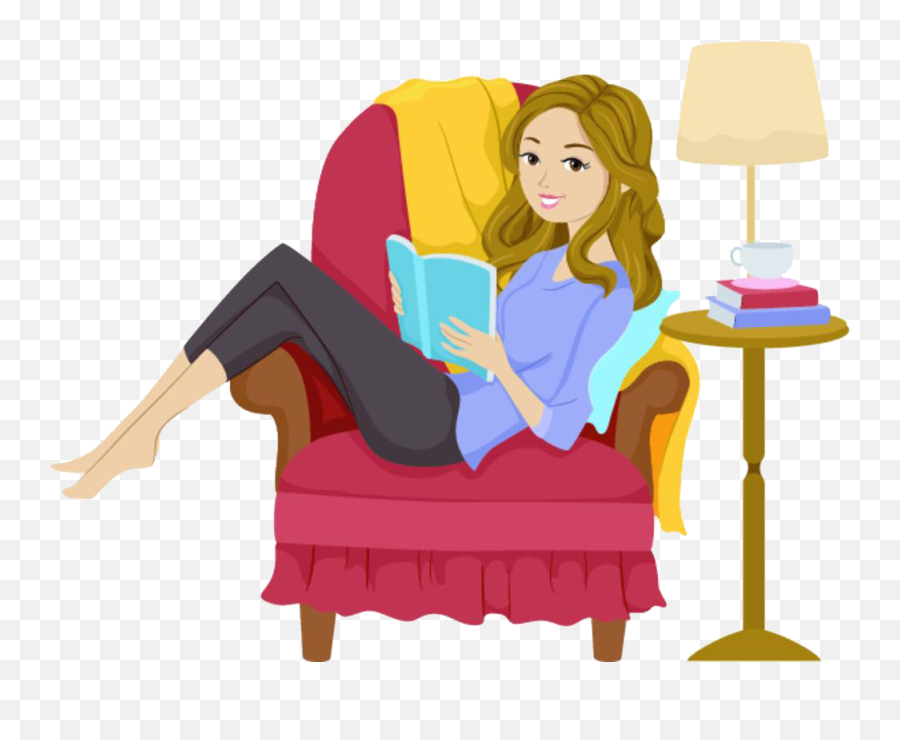 Apple Sitting On Books Clipart Freeuse Stock Reading - Woman Girl Reading A Book Cartoon Emoji,Free Sitting Emoji Clipart