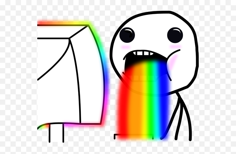 Surprised Omg - Meme Throw Up Rainbow Emoji,Omg Emoji Face