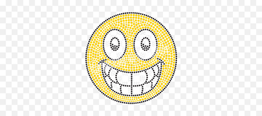 Grin Emoji Rhinestone Heat Custom - Pointillism Emoji,Heat Emoji