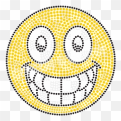 Grin Emoji Rhinestone Heat Custom - Pointillism Emoji,Heat Emoji
