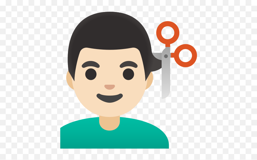 Man Cutting His Hair With Light Skin - Working Man Emoji,Manholding Drink Emoticon
