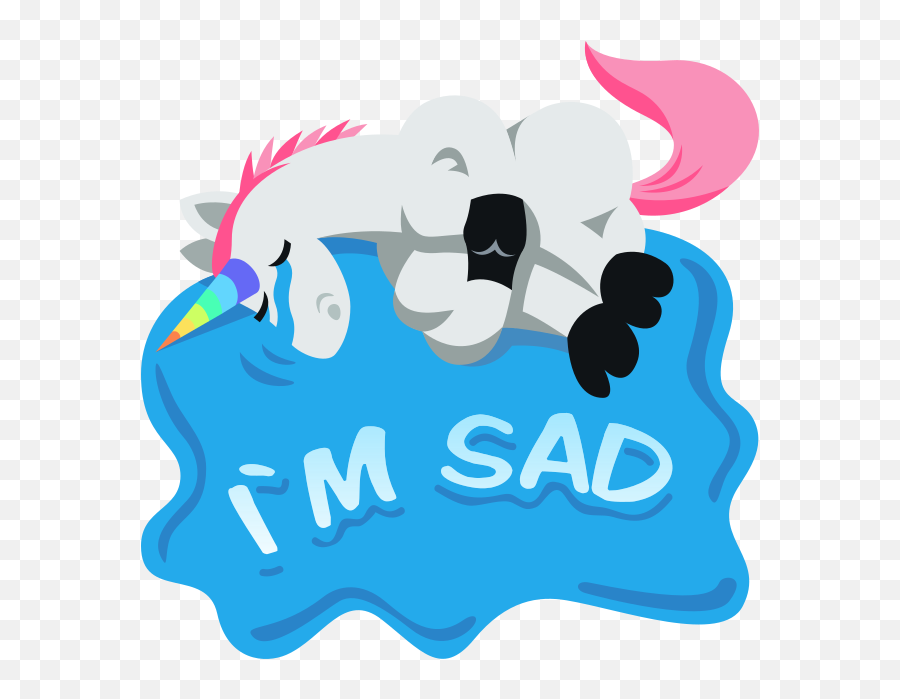 Emoji Inspired Stickers - Sad Unicorn Emoji,Unicorn Emoji