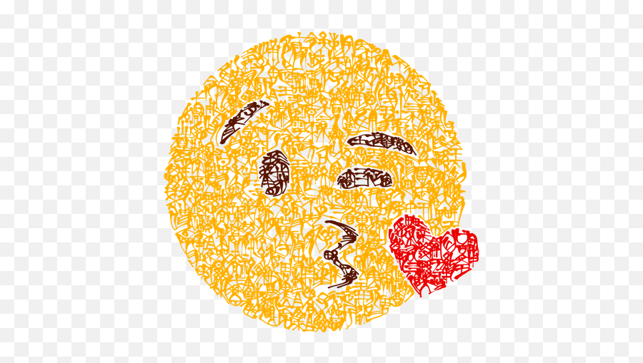 Emoji Calligraphy Art Face Blowing A Kiss Art Print By Uristar7 - Dot,Kanji Are The Original Emojis