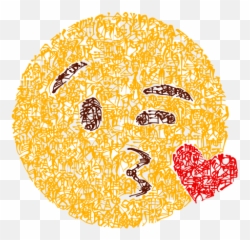 Emoji Calligraphy Art Face Blowing A Kiss Art Print By Uristar7 - Dot,Kanji Are The Original Emojis