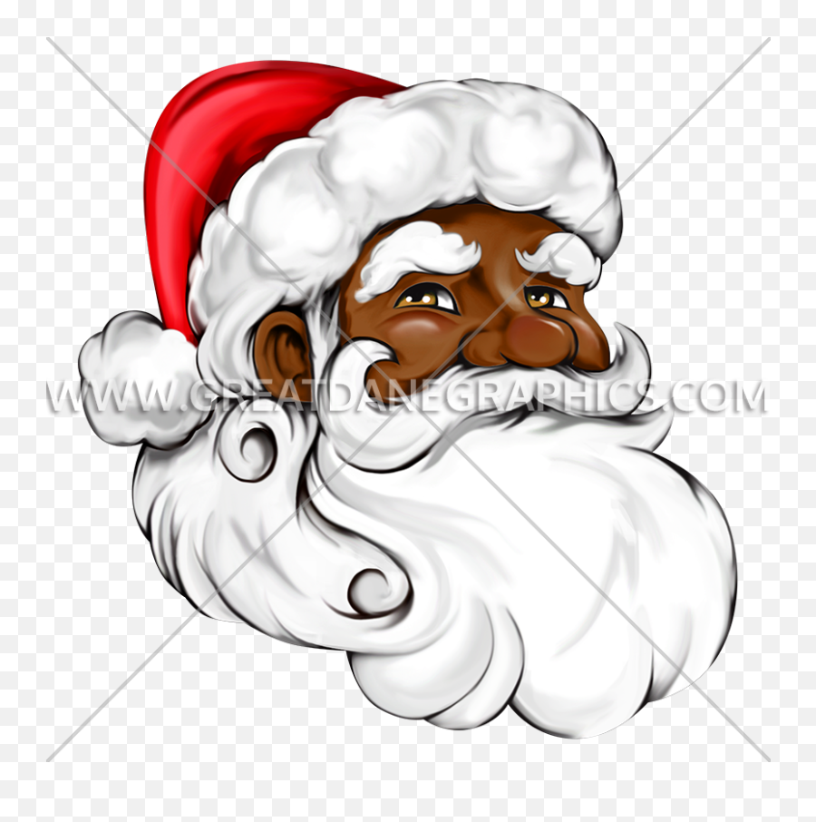 African American Santa Face Production Ready Artwork For T Emoji,Santa Emoticon For Facebook