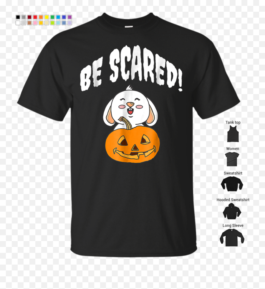 Halloween Be Scared Cute White Rabbit Bunny Shirt Pumpkin Emoji,Emoticon Rabbits