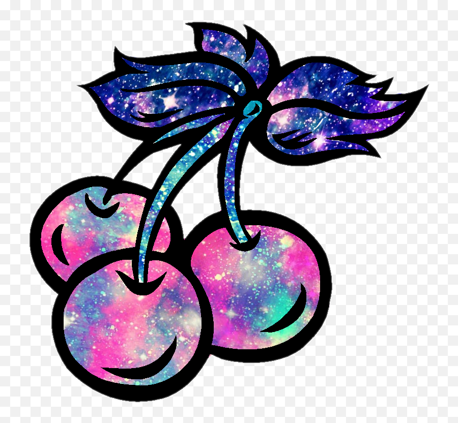 Cherry Cherries Fruit Galaxy Sparkle - Glitter Cherry Png Emoji,Cherry Cherry Cherry Emoji