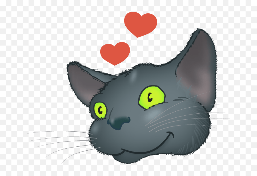 Black Cat Emoji By Yann Le Roux,Kitty Love Emoji