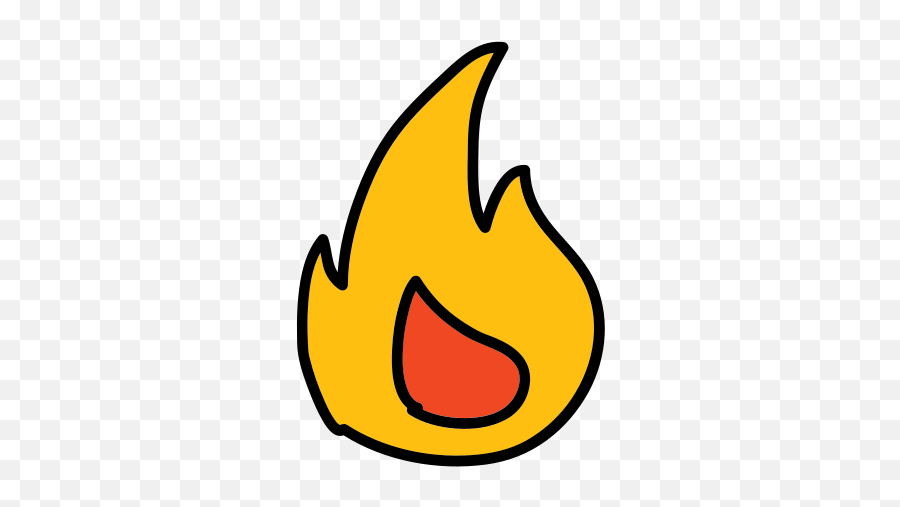 Fire Icon In Doodle Style Emoji,Face Emoji Squar