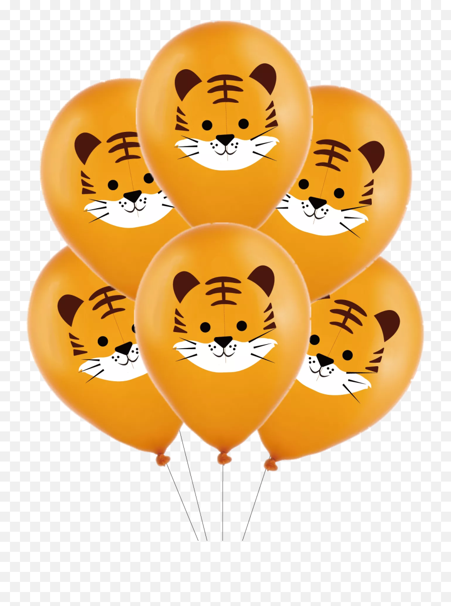 10pcs 12inch Jungle Wild Animal Party Supplies Birthday Emoji,Animal Emoticon Smileys