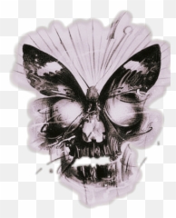 Skull Butterfly Tattoo Death Sticker By Marras Emoji,Death Skull Emoji
