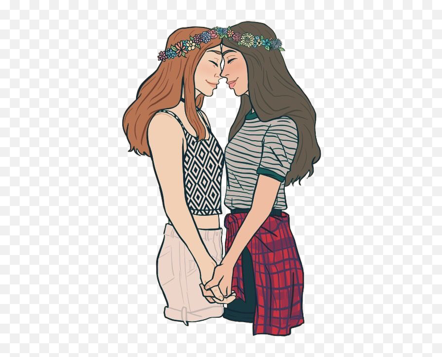Rikkisgirl Girl Girls Couple Sticker - Art Girls Like Girls Emoji,Lesbian Couple Emoji