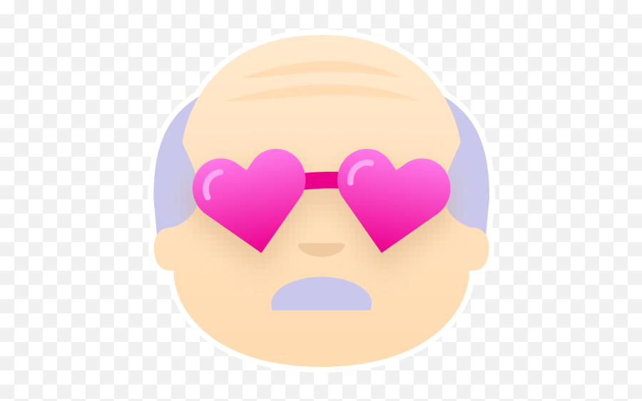 Grandfather Emoji Love Sticker - Girly,Grand Dad Emoji