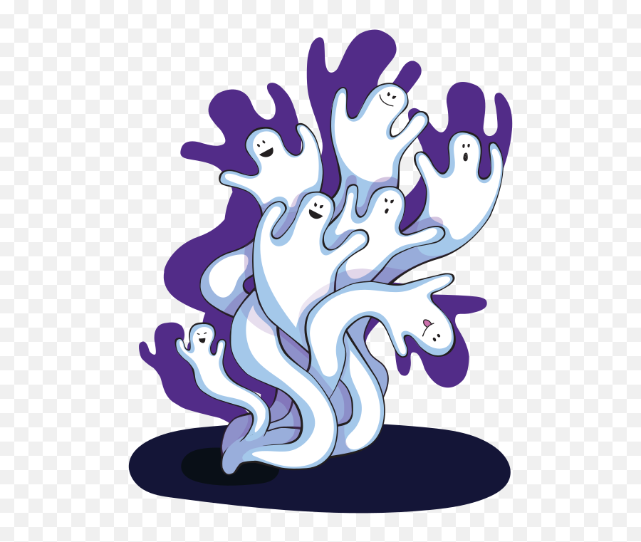 Flying Scary Ghost With Shadows Clipart Free Svg File - Ghost Emoji,Spooky Ghost Emoji