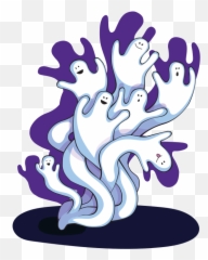 Flying Scary Ghost With Shadows Clipart Free Svg File - Ghost Emoji,Spooky Ghost Emoji