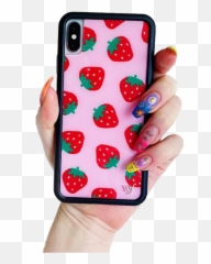 Iphone Iphonex Phone Holdingphone Sticker By Haley - Wildflower Strawberry Case Emoji,Emoji Sticker Phone Case