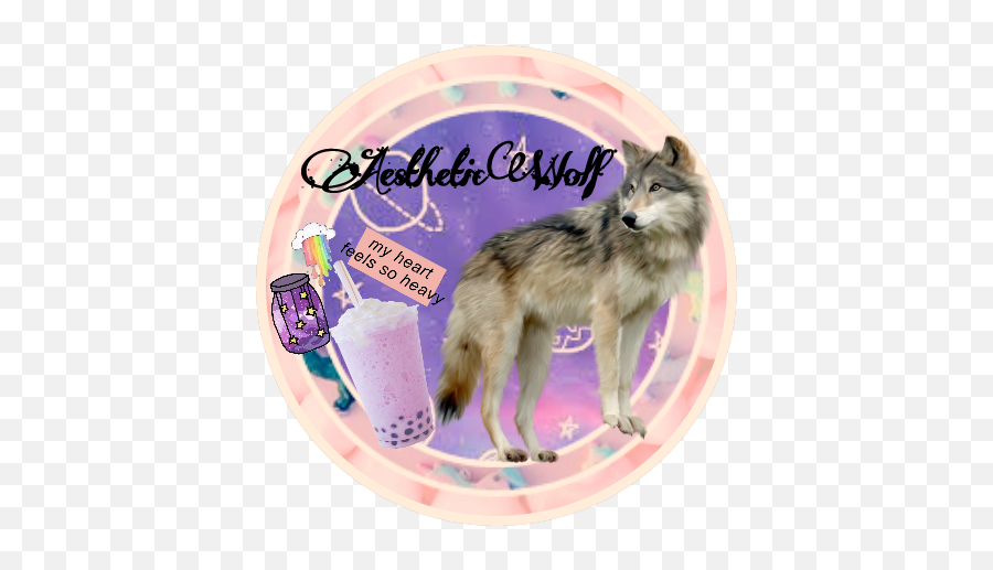 Wolf Icon Aesthetic Rainbow Sticker - Sweetened Beverage Emoji,Rainbow Emojis Wolf