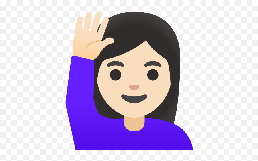 U200d Woman Raising Hand Light Skin Tone Emoji - Get Raise Hand Option In Google Meet,Meaning Of Emoji Boy With Folded Hands