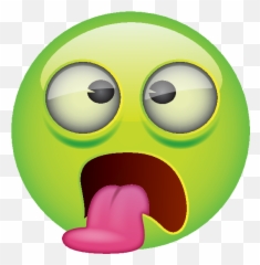 Sick Exhausted Face With Tongue Out - Green Emoji Tongue Out,A Sick Emoji Picture