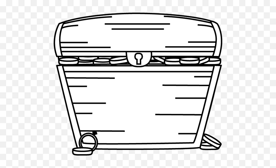 Black And White Treasure Chest Filled With Treasure Clip Art - Outline Treasure Chest Clip Art Emoji,Emotions Treasure Chest Art Projects