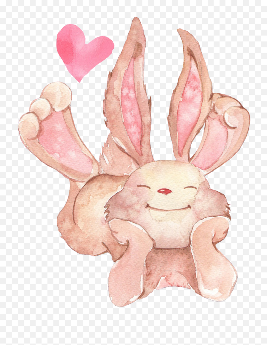 Funny Easter Bunny Clipart - Soft Emoji,Rabbit With Hearts Emojis