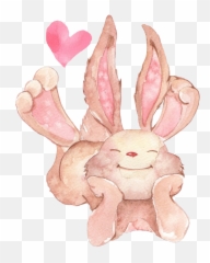 Funny Easter Bunny Clipart - Soft Emoji,Rabbit With Hearts Emojis