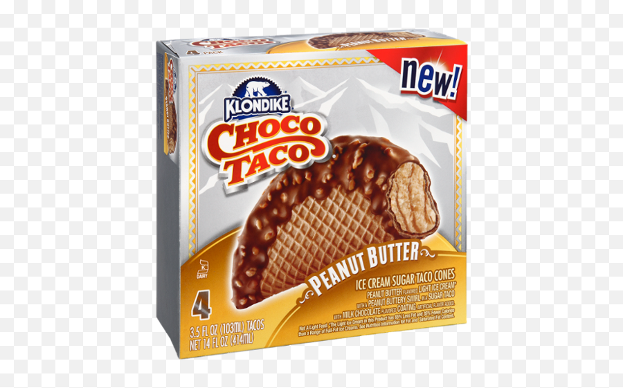 Klondike Choco Taco Peanut Butter Ice Cream Sugar Taco Cones Emoji,Fat Guy Eating Ice Cream Emoji