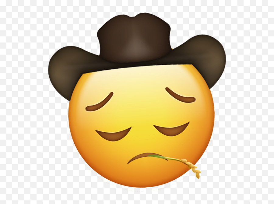 Peach On Twitter I Love The Wheat In His Mouth Thought - Emoji With Cowboy Hat,Pensive Emoji