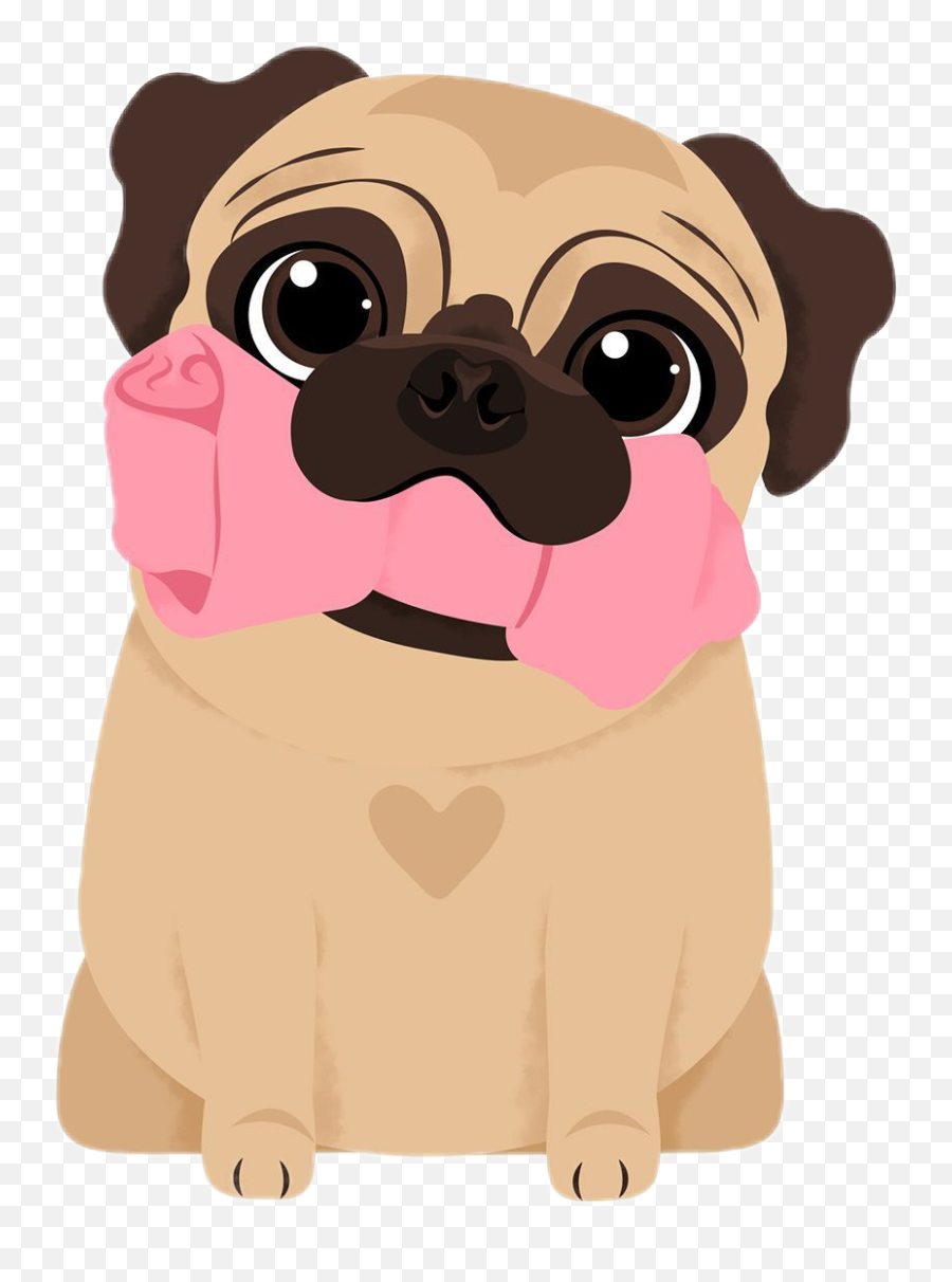 Puglovercutebonepetpinterest Scpug Sticker By Soul - Perro Pug Del Anime Emoji,Emoji Dog Bone