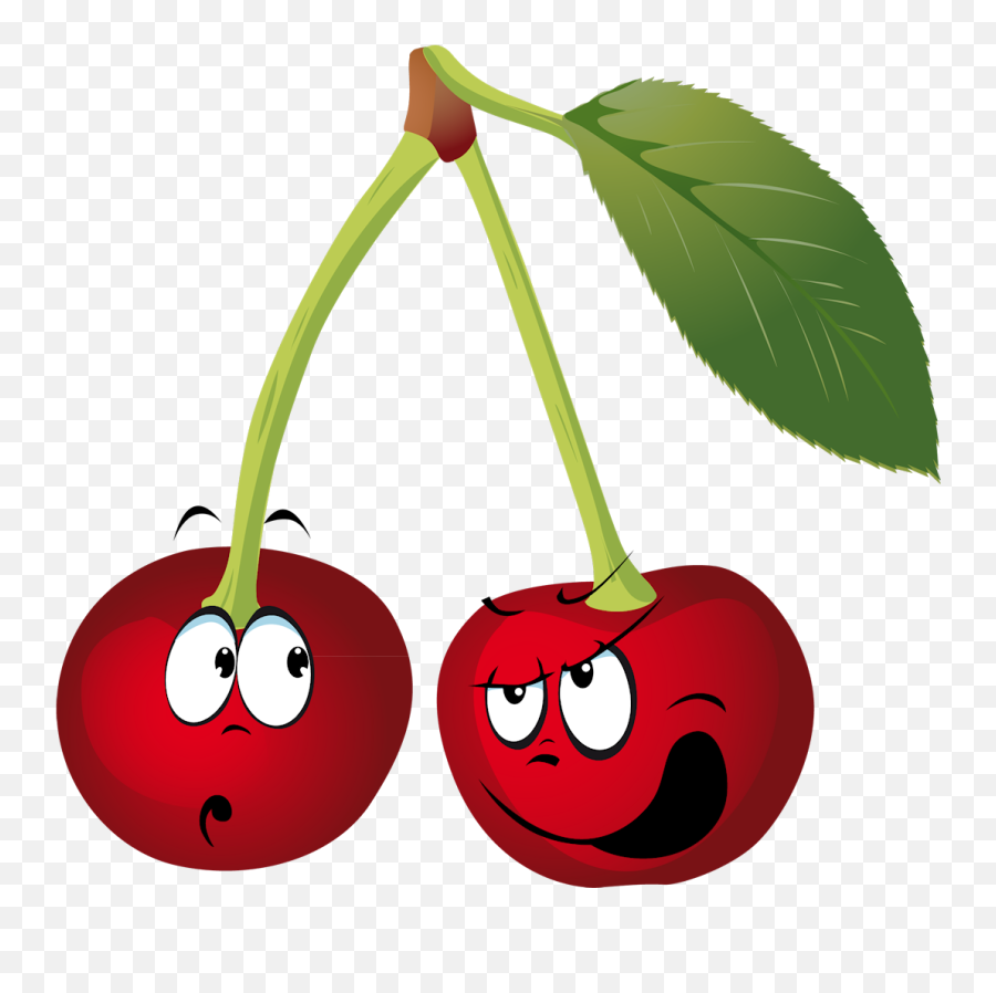 Fruit Clipart Cherry Fruit Cherry - Cartoon Cherry Clipart Emoji,Cherry Cherry Cherry Emoji