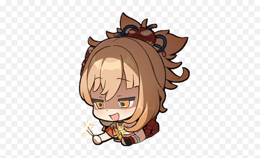 Telegram Sticker From Yoimiya Is My Wife Pack Emoji,White Girl Emoji With Brown Hair