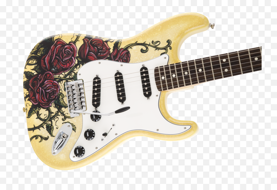 Fender Electric Guitars - Fender Guitar With Rose Emoji,How To Play Sweet Emotion On Guitar