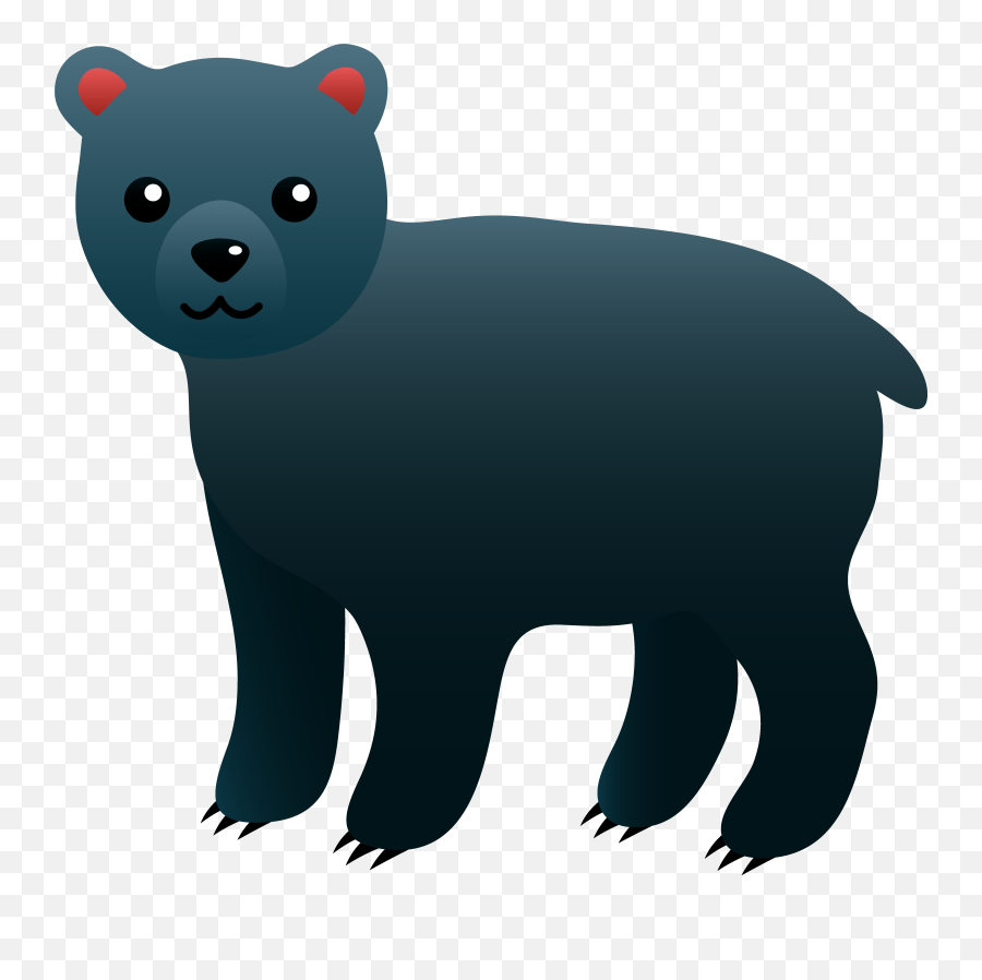 Black Bear Cartoon Clipart - Cute Black Bear Transparent Emoji,Black Bear Emoji