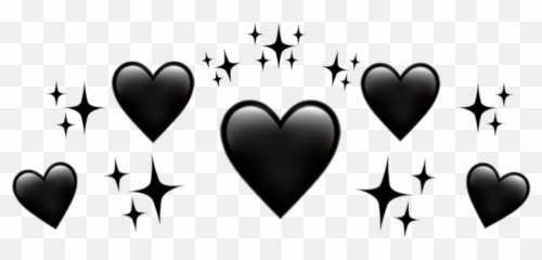 Wallpaper Aesthetic Black Heart Emoji - Novocomtop Black Heart Crown Png,Emoji Wallpapers