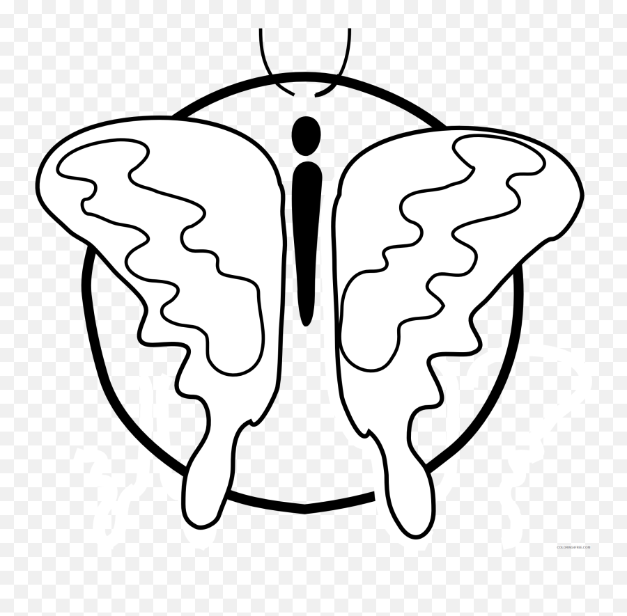 Black And White Butterfly Coloring Pages Butterfly 41 Png - Coloring Book Emoji,Grandpa Clock Emoji