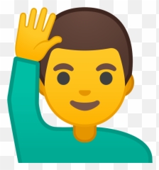 Man Raising Hand Emoji - Dave,What Emojis Mean To Guys