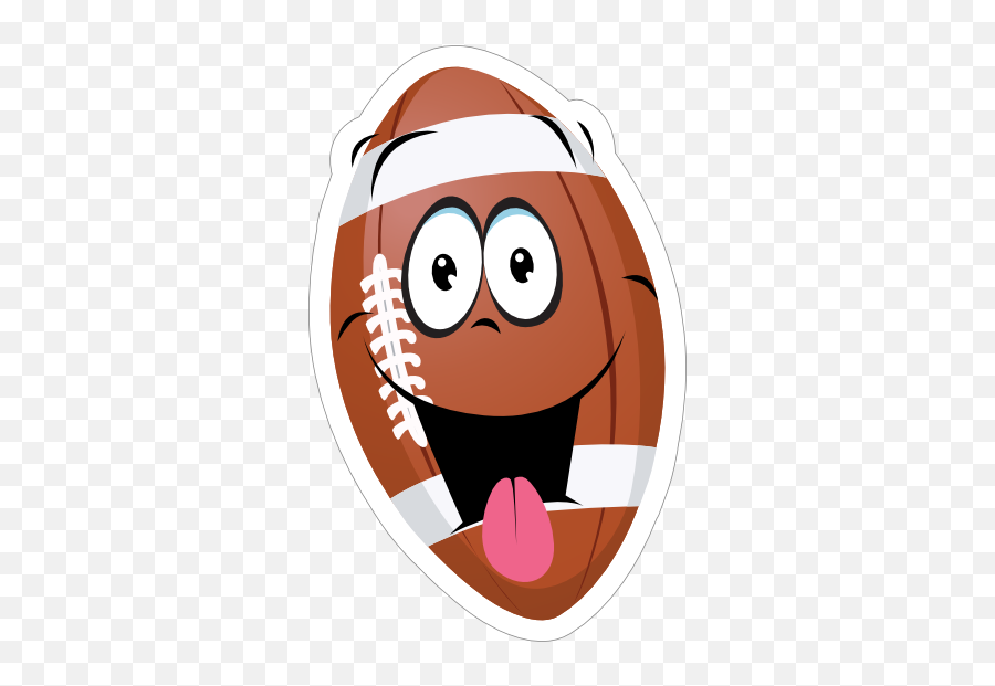 Goofy Cartoon Football Sticker - Happy Emoji,Goofy Japanese Emoticon