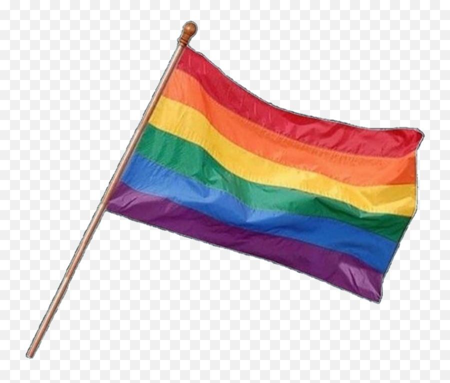 Pride Flag Overlay Rainbow Lgbtq - Pride Flag With Pole Emoji,Rainbox Flag Emoji