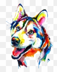 Acuarela Sticker By Esmeralda - Pop Art Siberian Husky Emoji,Acuarela Emojis