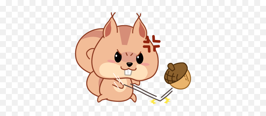 Kwipi Squirrel Love Acorn - Kwipi Squirrel Emoticon Emoji,Squirrel Emoticon