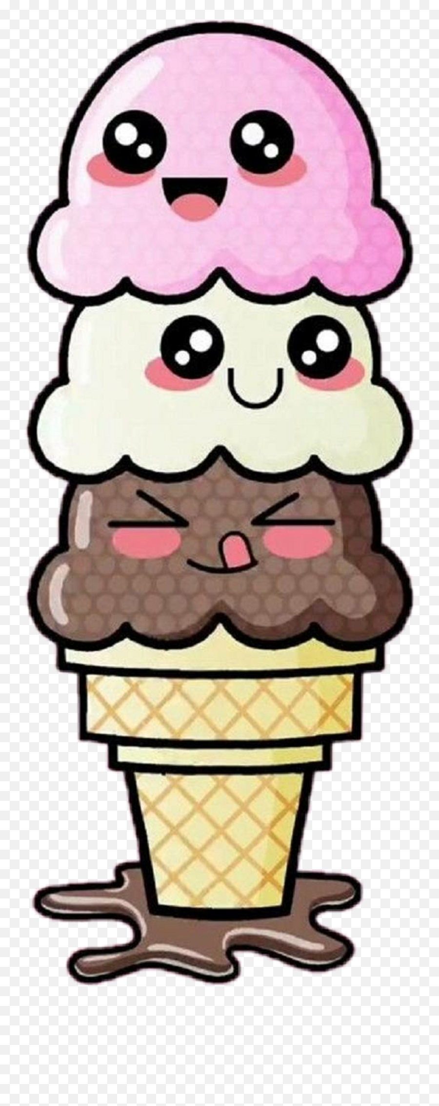 Helados Y Dulces Etc Kawaii Clipart - Animated Yummy Ice Cream Emoji,Emojis De Amor De Hijaspara Colorear