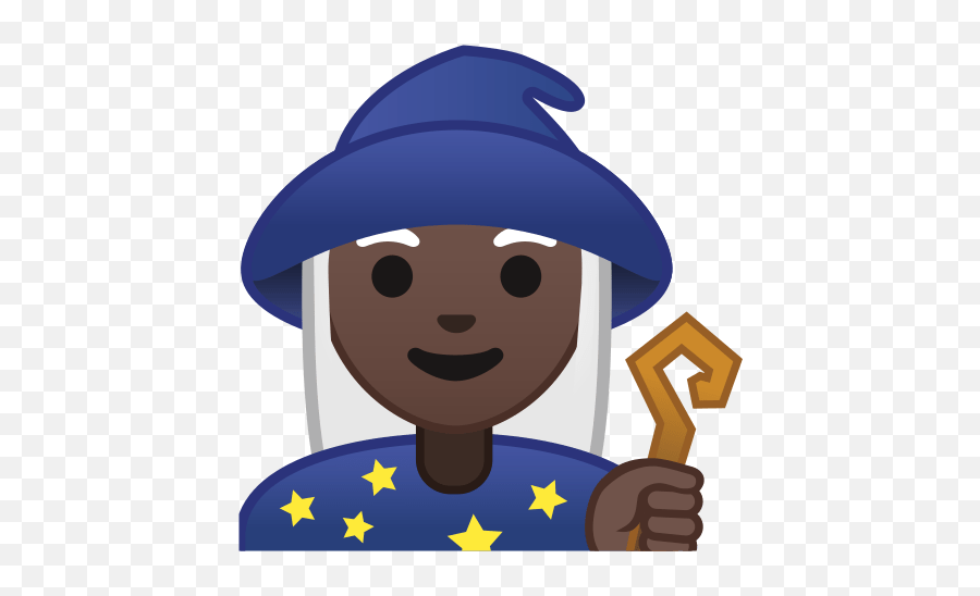 Mage Emoji With Dark Skin Tone Meaning - Mago É Maga,Wizard Emoji